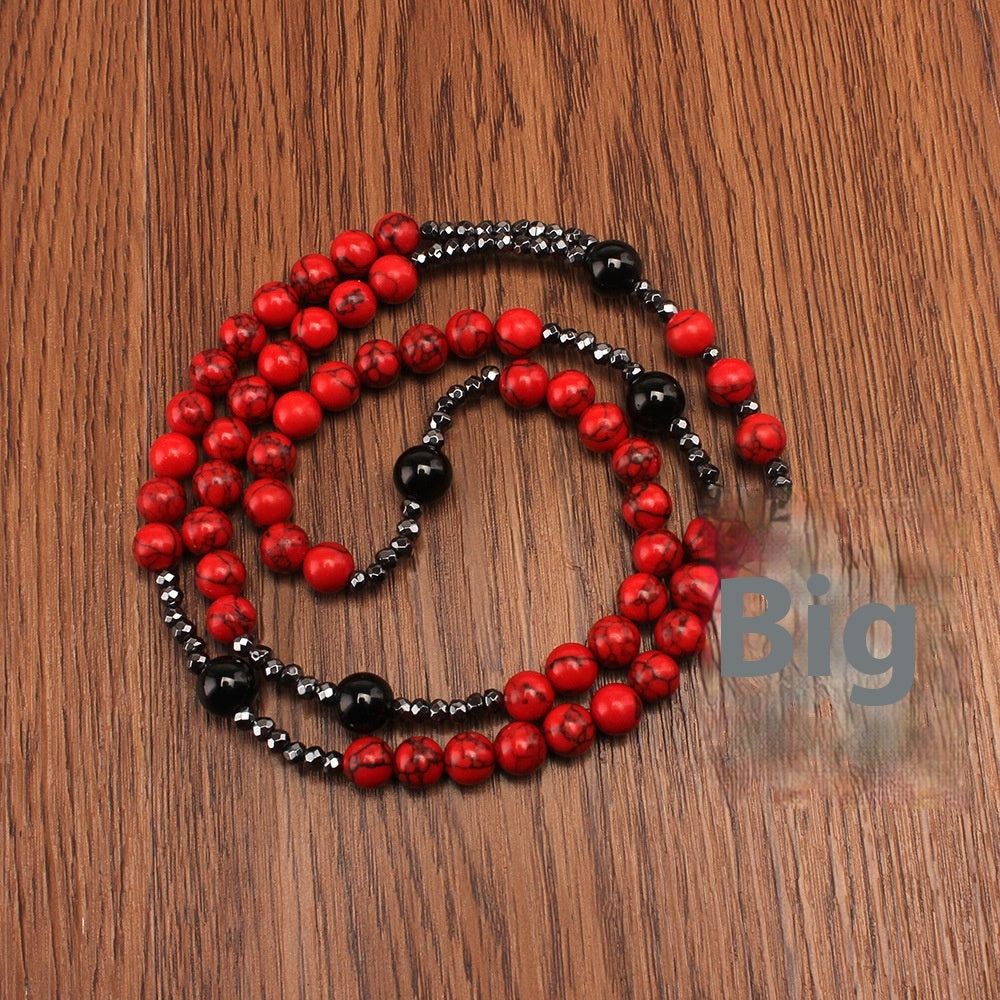 Natural Stone 8mm Black Agate Haematite Cross – Jewelry Gift Ideas — 1