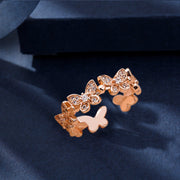 Fashion Micro Diamond Dancing Butterfly Ring – Stylish Gifts — 7