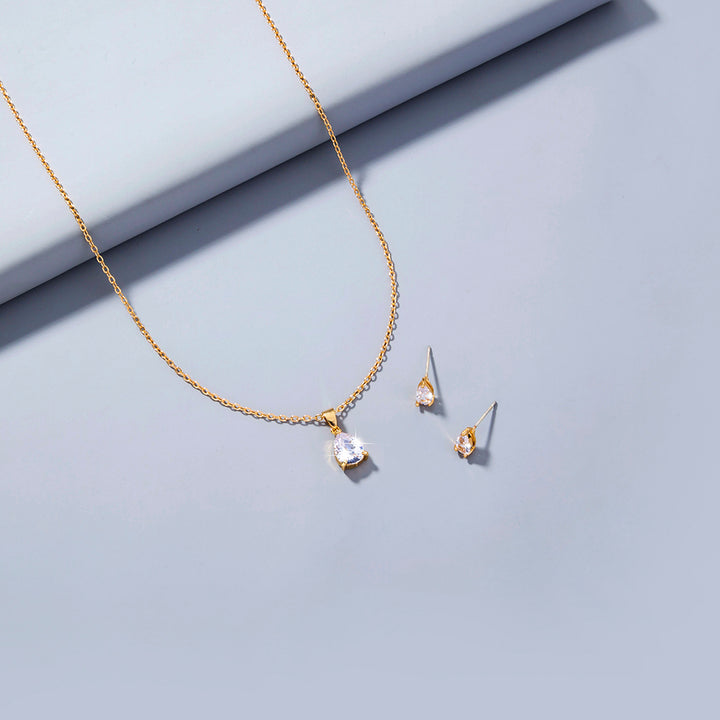 Copper Gold Plated Waterdrop Zircon Pendant – Jewelry Gift Ideas — 1
