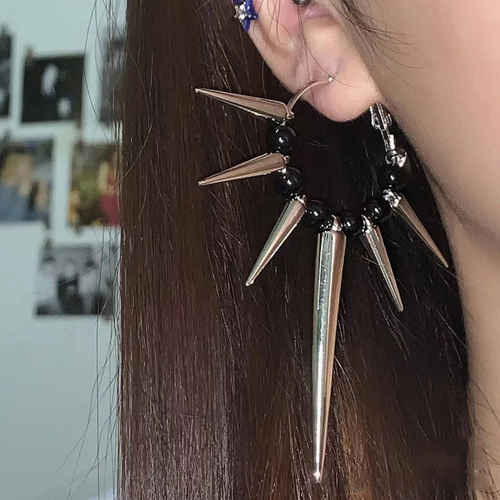 Punk Dark Spike Cone Geometry Earrings – Gift Ideas — 1