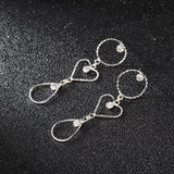 Rhinestone Shiny Earrings Earrings Female Circle Long – Gifts for Her — 4
