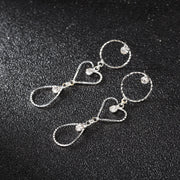 Rhinestone Shiny Earrings Earrings Female Circle Long – Gifts for Her — 4
