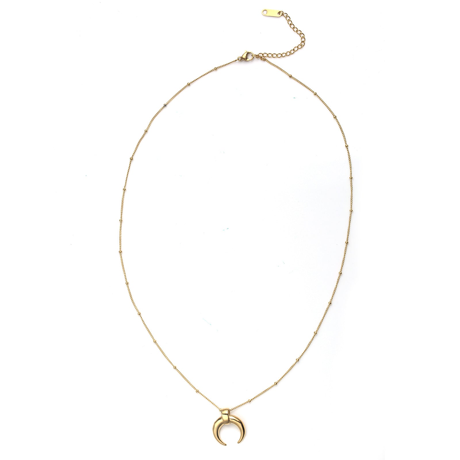 Simple Clavicle Teeth Moon Beads Necklace – Jewelry Gift Ideas — 1