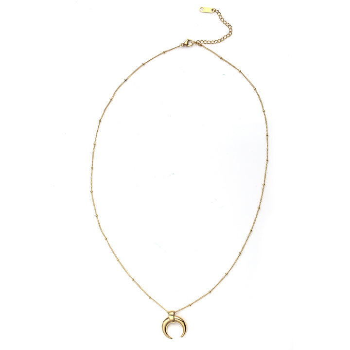 Simple Clavicle Teeth Moon Beads Necklace – Jewelry Gift Ideas — 1