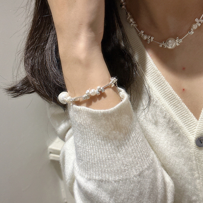 S925 Sterling Silver Irregular Pearl Bracelet – Jewelry Gift Ideas — 1
