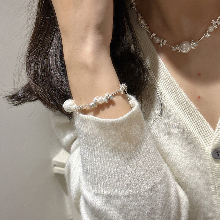 S925 Sterling Silver Irregular Pearl Bracelet – Jewelry Gift Ideas — 1