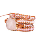 Natural Pink Spar Bracelet Beaded Natural Stone – Jewelry Gift Ideas — 4