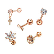 Geometric Stainless Steel Zircon Earrings – Stylish Gifts — 9