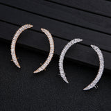 S925 Silver Needle Crescent Zircon Earrings – Birthday Gifts — 4