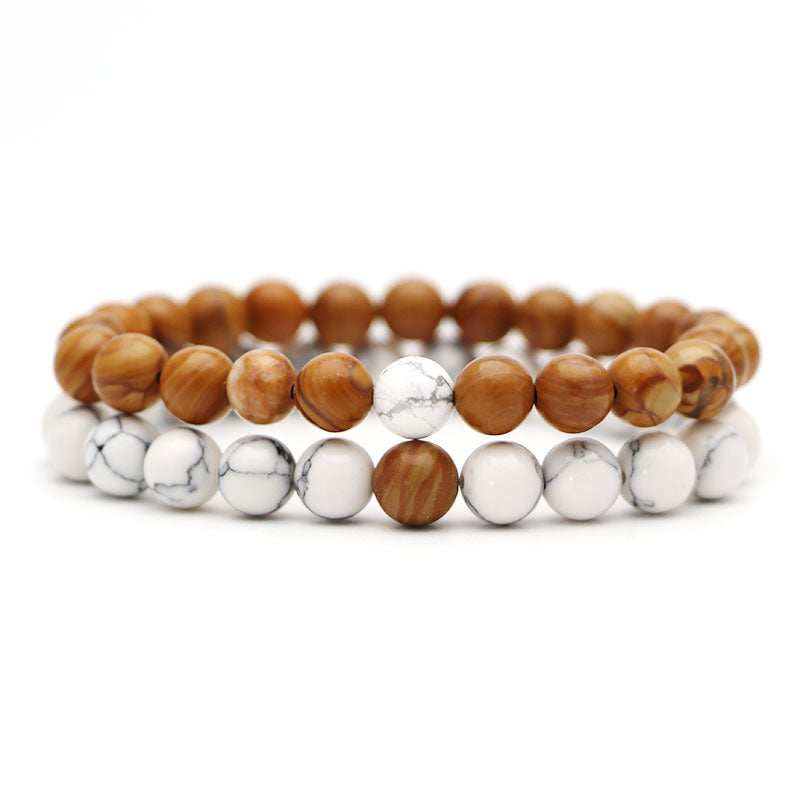 Turquoise Natural Stone Yoga Couple Set Bracelet – Jewelry Gift Ideas — 1