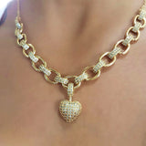 Micro Inlaid Heart-Shaped Necklace And Bracelet – Jewelry Gift Ideas — 8
