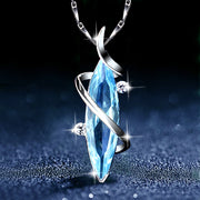Sterling Silver Blue Crystal Necklace Chain – Jewelry Gift Ideas — 4