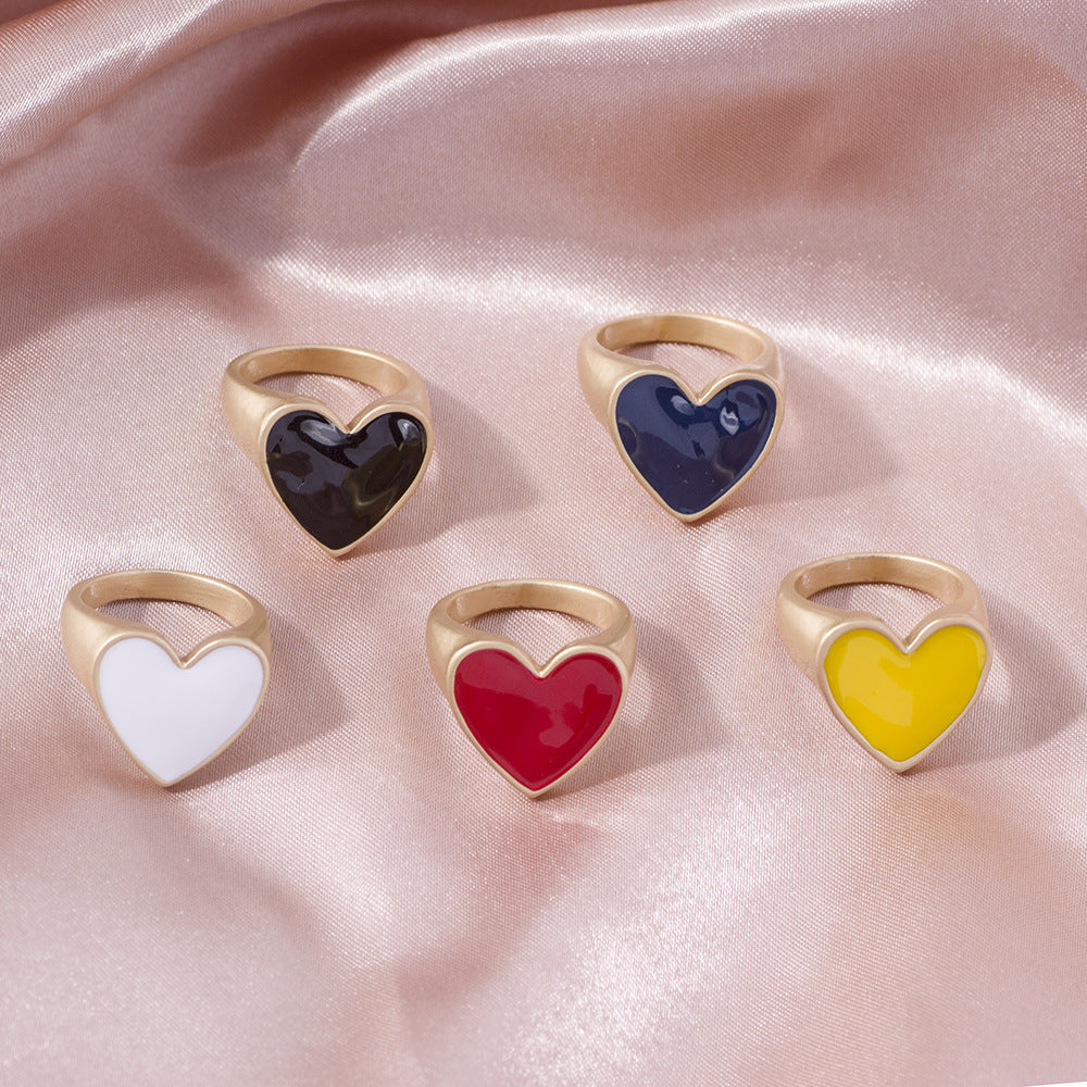 Matte Gold And Matte Silver Nectarine Heart Ring – Gift Ideas — 1