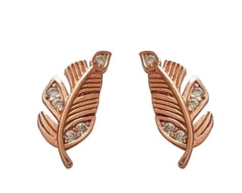 Female Fashion Temperament Diamond Feather Stud – Stylish Gifts — 1