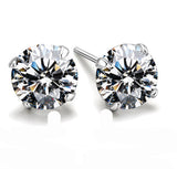 Korean Classic Amethyst Zircon Four-Claw Earrings – Small Gift Ideas — 4