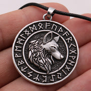 Viking Wolf Head Rune Necklace Metal Men's – Jewelry Gift Ideas — 3