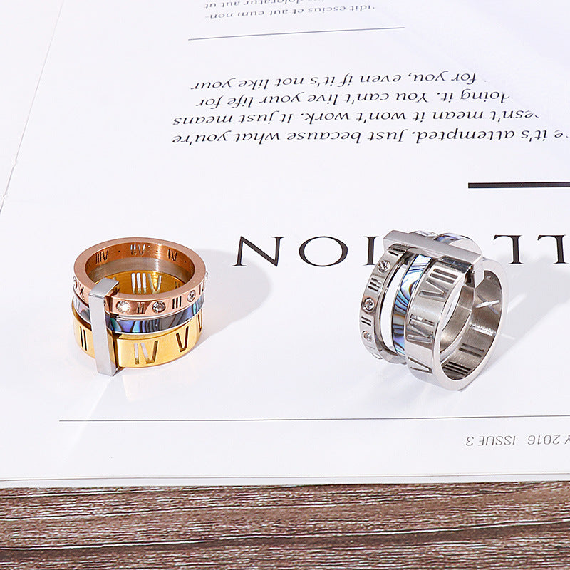 Stainless Steel Multi Ring Combination Roman Letter – Useful Gifts — 1