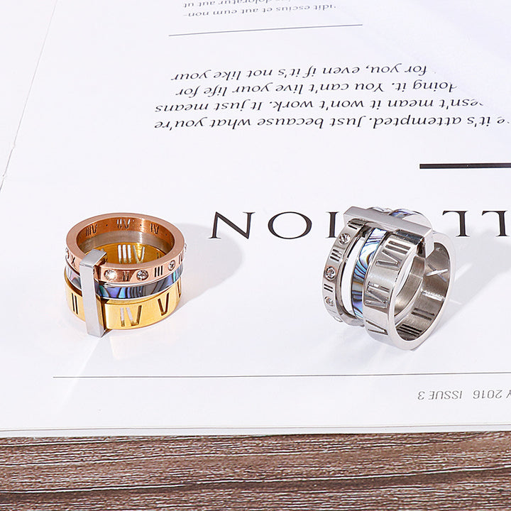 Stainless Steel Multi Ring Combination Roman Letter – Useful Gifts — 1