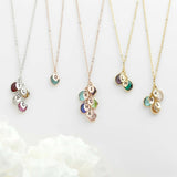 Water Drop Birthstone Leaf Engraved Necklace – Jewelry Gift Ideas — 6