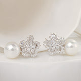 Women's Blue Snowflake Copper Zircon Earrings – Gifts for Her — 5