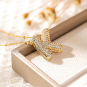 Copper-plated Gold Zircon Chubby Pendant Necklace – Jewelry Gift Ideas — 7