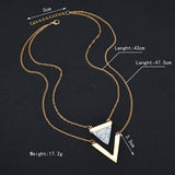 Triangle Turquoise Pendant Necklace V-shaped – Jewelry Gift Ideas — 5