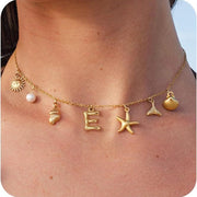 26 Bamboo Letter Necklace Starfish Shell Conch – Jewelry Gift Ideas — 9