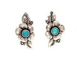 Bohemian Plant Rose Leaf Inlaid Turquoise Earrings – Everyday Gifts — 2