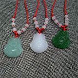 Glass Buddha Guanyin Red Rope Pendant Necklace – Jewelry Gift Ideas — 1