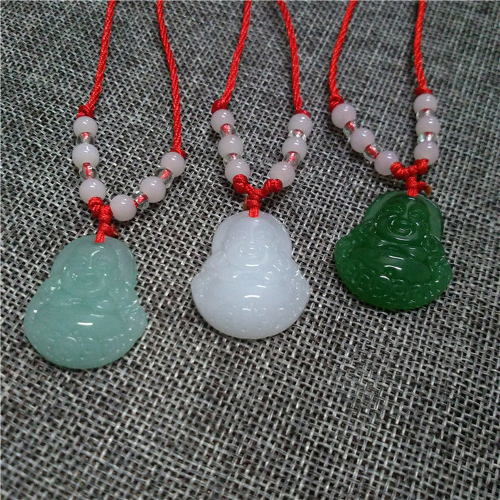 Glass Buddha Guanyin Red Rope Pendant Necklace – Jewelry Gift Ideas — 1