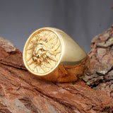 Cast Wind Lion Head Men's Titanium Ateel Ring Ring – Gifts for Him — 3