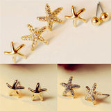Pearl Rhinestone Flower Stud Earrings Three-piece – Surprise Gifts — 1