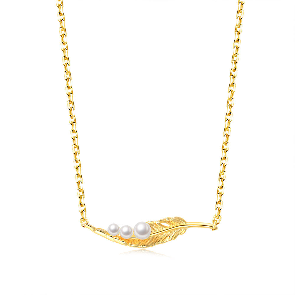 Natural Freshwater Pearl Feather Necklace Women – Jewelry Gift Ideas — 1
