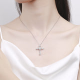 Mo Sang Stone Diamond Cross Pendant Necklace – Jewelry Gift Ideas — 1