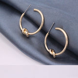 Fashion Alloy C Geometric Half Circle Knotted Earrings – Stylish Gifts — 2