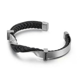 Stainless steel leather bracelet – Jewelry Gift Ideas — 5