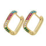 Gold And Silver Small Hoop Crystal Women's Rainbow – Stylish Gifts — 7