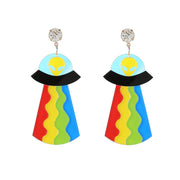 UFO Spaceship Alien Exaggerated Funny Earrings – Useful Gifts — 6