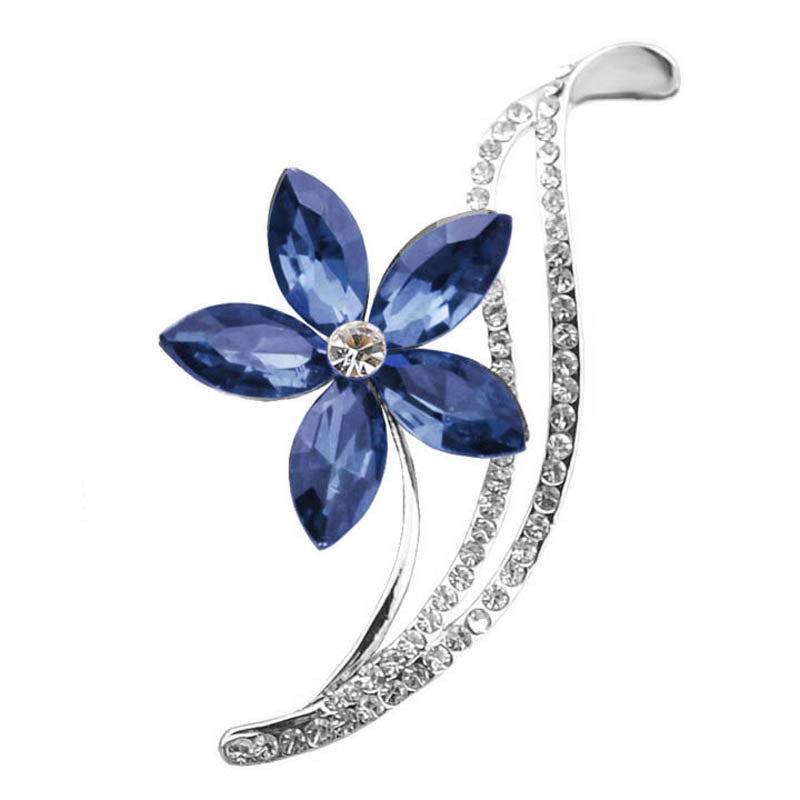 Five-leaf flower crystal brooch – Jewelry Gift Ideas — 1