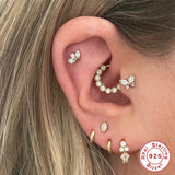 Sterling Silver Flat Head Pierced Cartilage Earrings – Stylish Gifts — 6