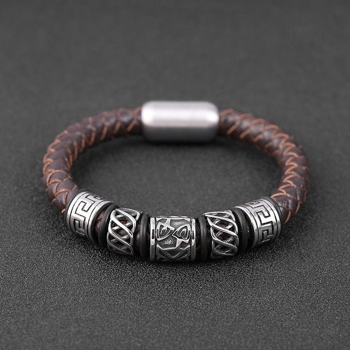 Men's Leather Woven Bracelet Leather Bracelet – Jewelry Gift Ideas — 1
