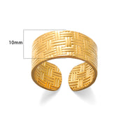 Stainless Steel Oil Pressure Ring Irregular Wide – Stylish Gifts — 15