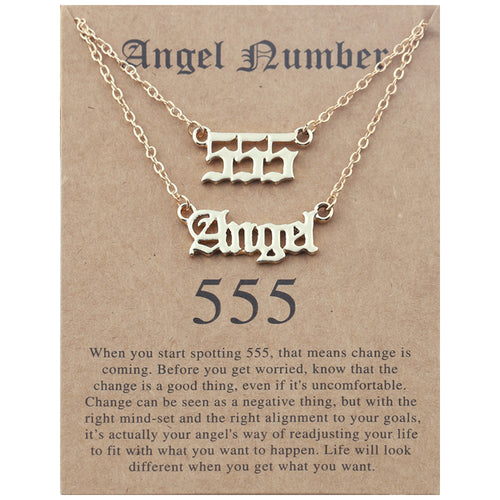Angel Lucky Number Set Clavicle Card Necklace – Jewelry Gift Ideas — 2