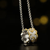 Silver Gilded Fine Brushed Zircon Necklace – Jewelry Gift Ideas — 2