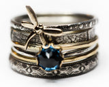Blue Treasure Ring Two Tone Gold Dragonfly – Special Occasion Gifts — 1