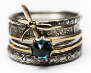Blue Treasure Ring Two Tone Gold Dragonfly – Special Occasion Gifts — 1