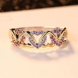 Popular Color Micro Inlay Heart-Shaped Ring – Practical Gifts — 5