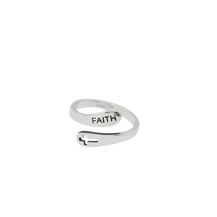 Fashionable English Letter Hollow Belief Ring – Special Occasion Gifts — 1
