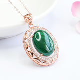 Natural Malachite Pigeon Egg Pendant Female Color – Jewelry Gift Ideas — 5