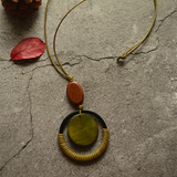 Circle leather rope wooden pendant – Jewelry Gift Ideas — 4